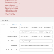 Block words for customer details
